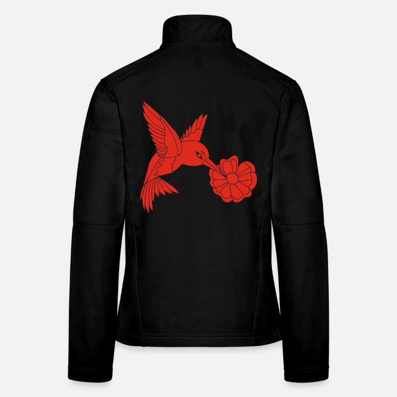 Red Foraging Bird Women's Softshell Jacket