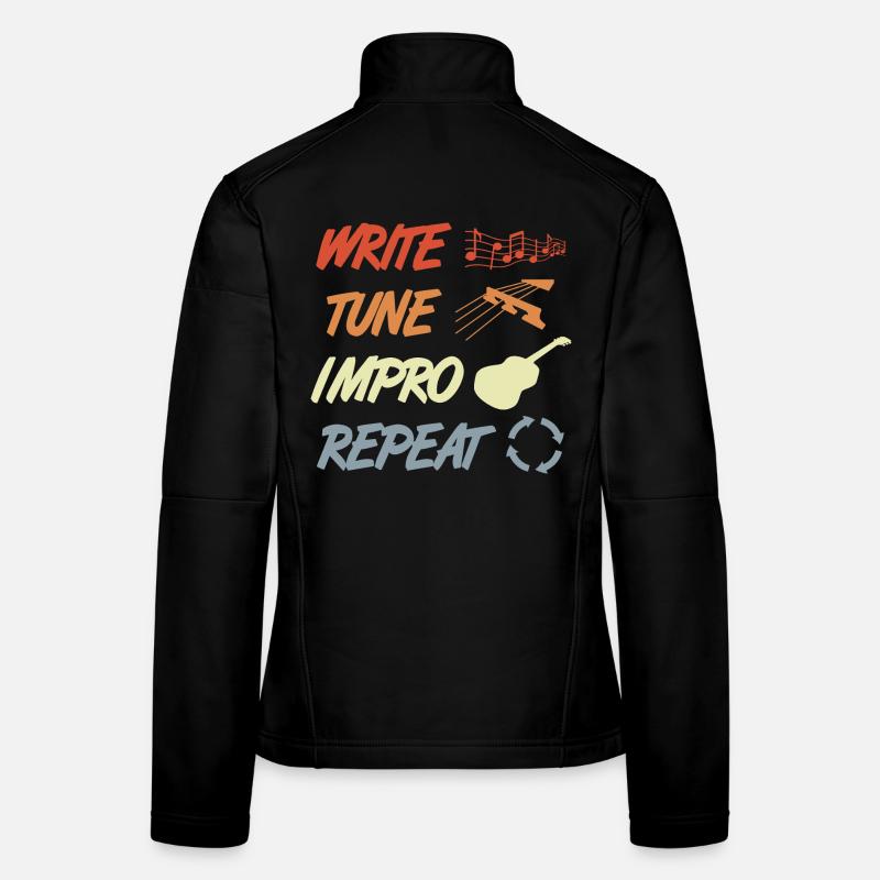 Funny Guitarist Routine Women's Softshell Jacket