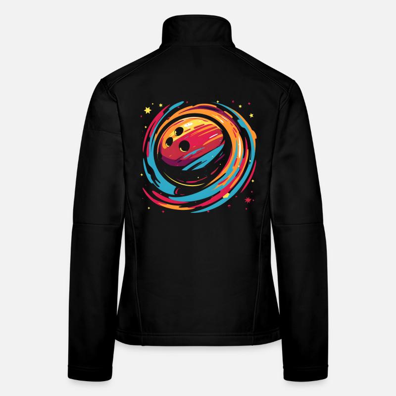 Retro Bowling Ball Women's Softshell Jacket
