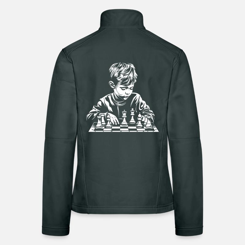 Chess Boy Sketch Women's Softshell Jacket