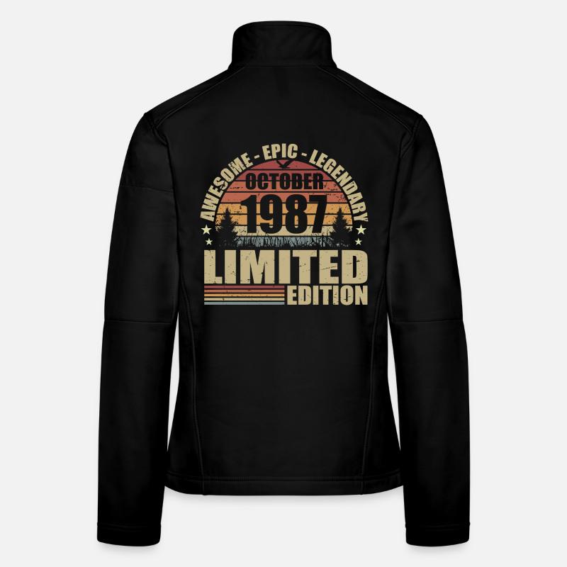 38e Anniversaire Rétro Octobre 1987 - October 1987 Veste en tissu softshell Femme