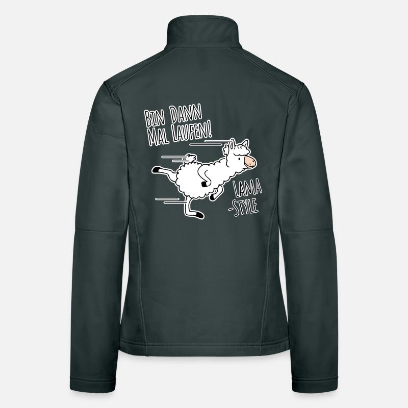 I'm off for a run! Silly llama jogging Women's Softshell Jacket