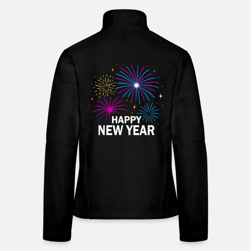 Feux d’artifice Conception du Nouvel An – Bonne année Veste en tissu softshell Femme