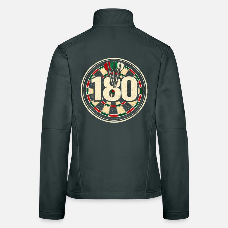 Retro Dartboard 180 Dartboard Darts Player Women's Softshell Jacket