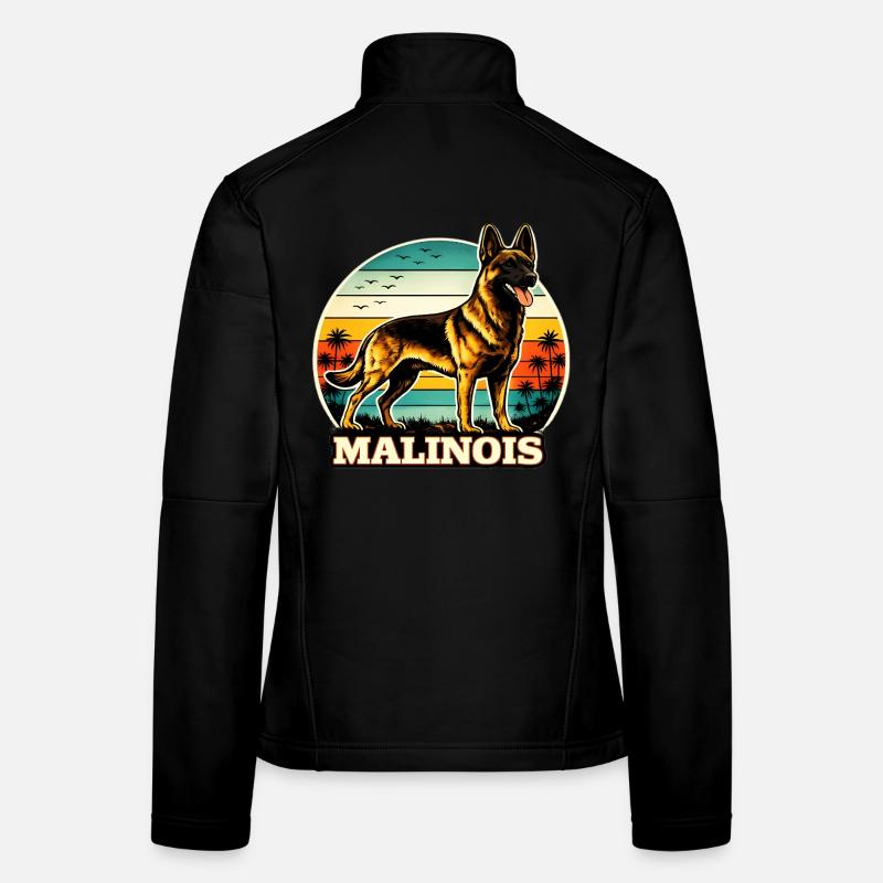 Belgischer Schäferhund Malinois Retro Frauen Softshelljacke
