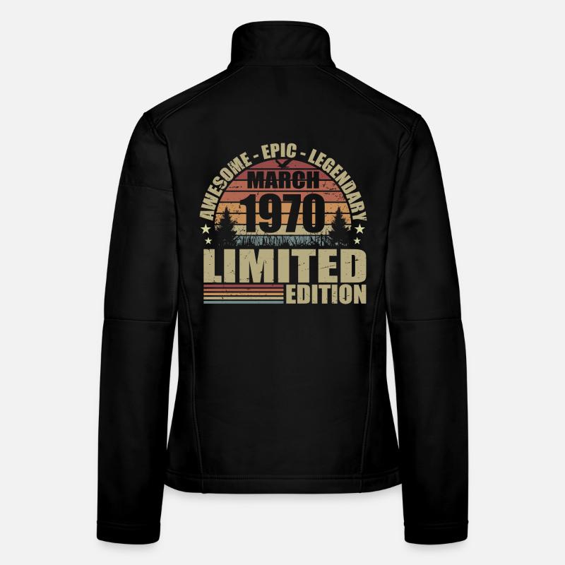 Millésime Mars 1970 Anniversaire - mars 1970 Veste en tissu softshell Femme