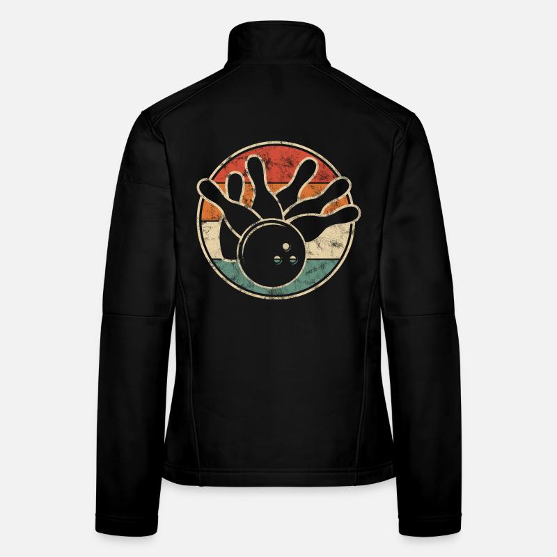 Quilles de bowling rétro avec boule pour le club de Skittles Veste en tissu softshell Femme