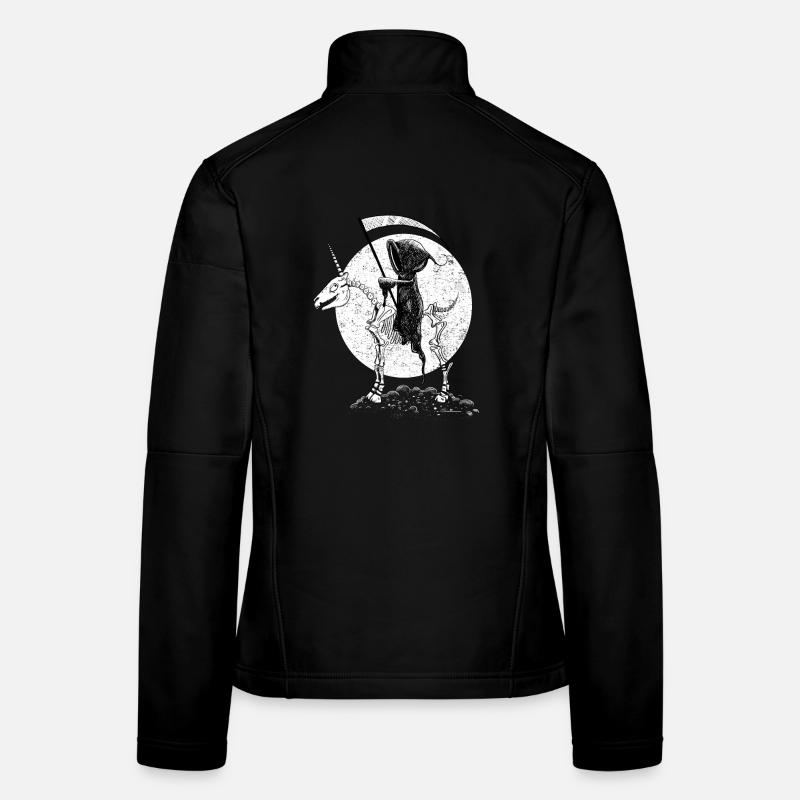Halloween Einhorn Skelett Mit Reitendem Sensenmann Frauen Softshelljacke