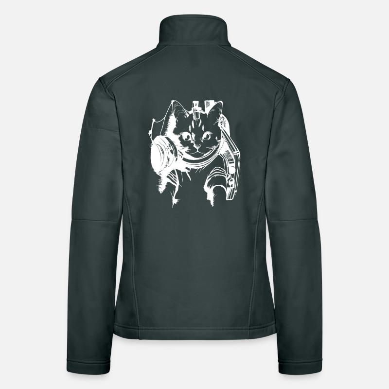 Cats DJ Artwork Blanc Veste en tissu softshell Femme