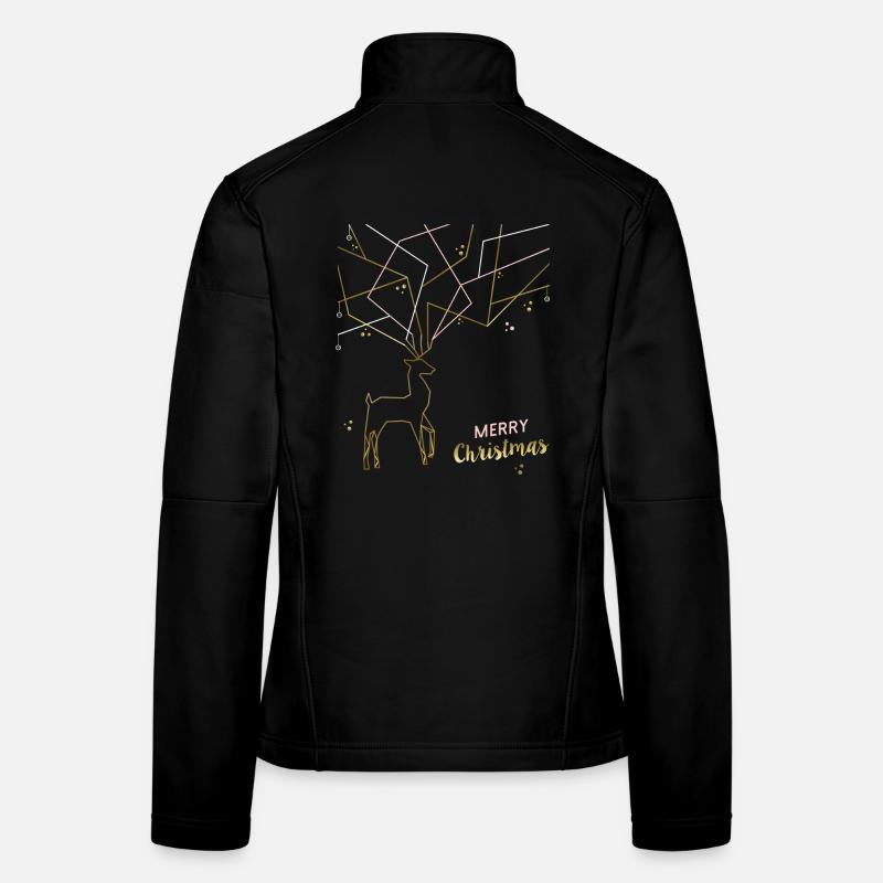 Deer filigree, Merry Christmas Women's Softshell Jacket