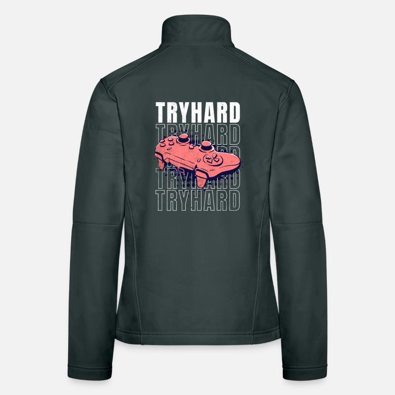 Real tryhard gaming graphics with gamepad Women's Softshell Jacket