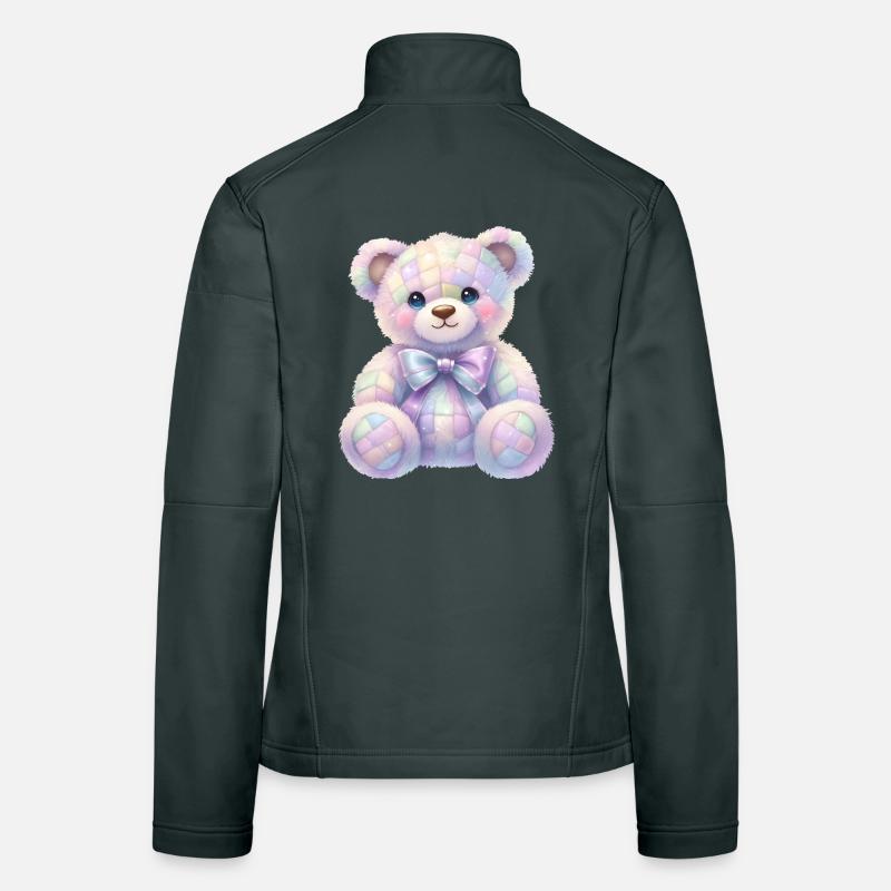 Coquette Glitter Teddy Bear 🧸 Women's Softshell Jacket