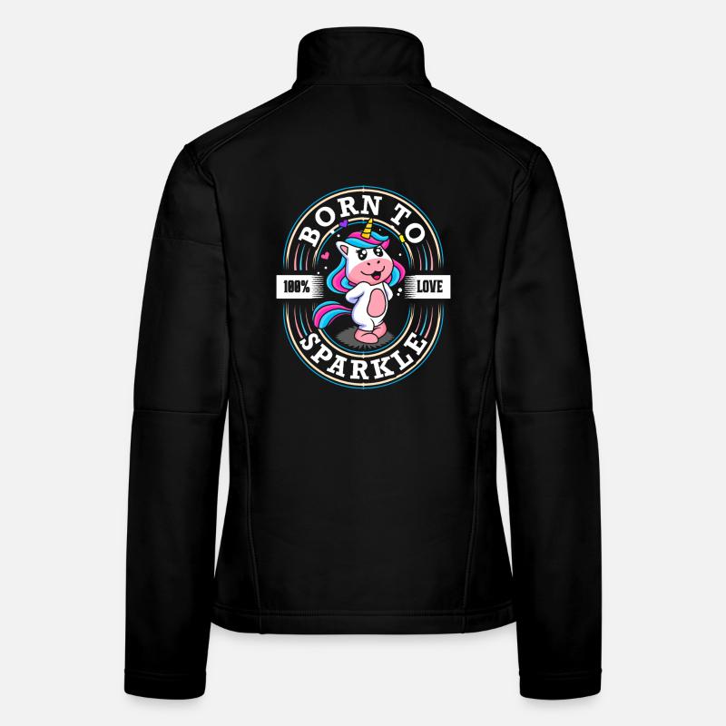 Born to Sparkle - Licorne douce - Glitter Veste en tissu softshell Femme
