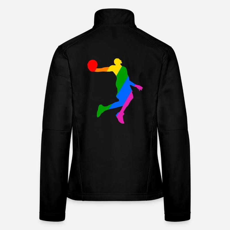 Rainbow Basketball Player Women's Softshell Jacket