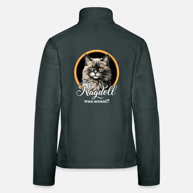 Ragdoll Cat Portrait Circle Women's Softshell Jacket