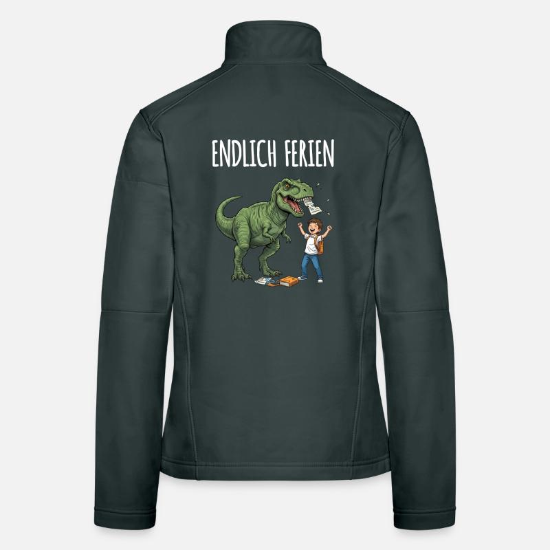 Endlich Ferien Dino Spaß Frauen Softshelljacke