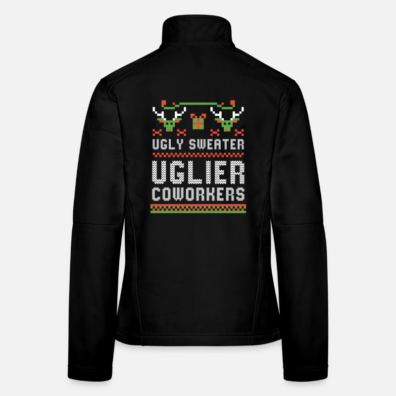 Pull moche Collègues de bureau à la fête de Noël drôles Veste en tissu softshell Femme