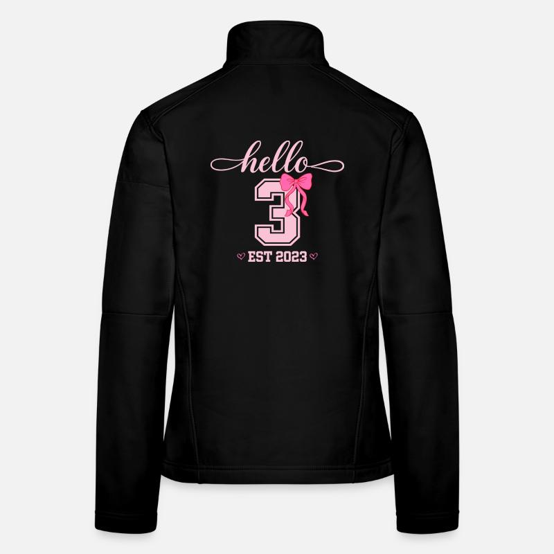 Bonjour 3 Est 2023 Conception d’anniversaire de filles Veste en tissu softshell Femme