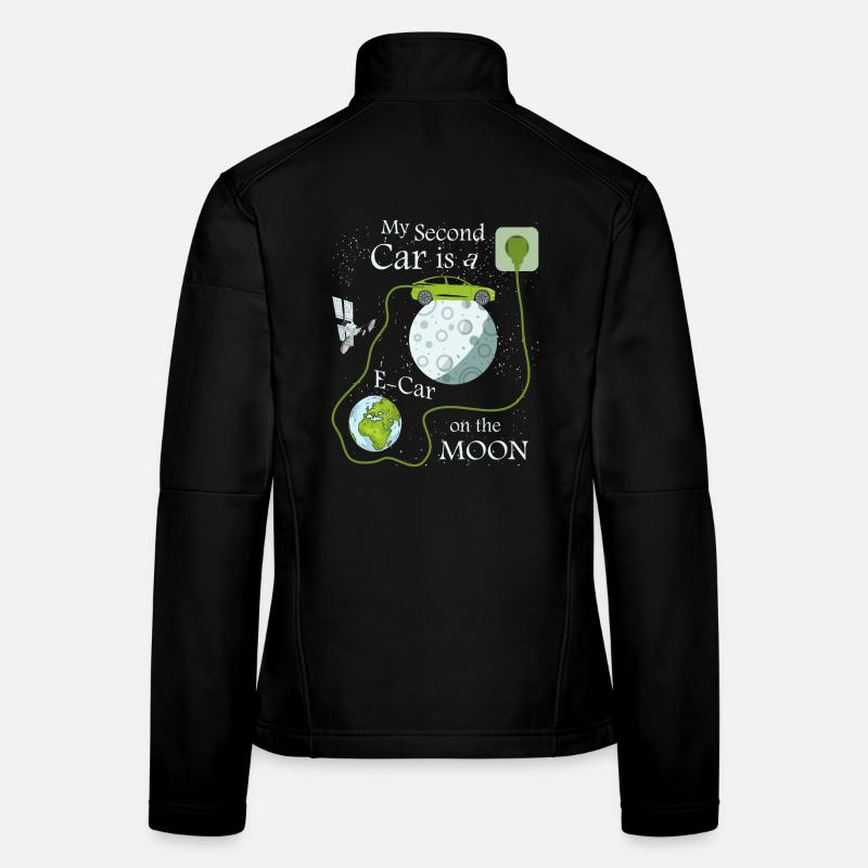 E-Auto auf dem Mond - Frauen Softshelljacke - Schwarz