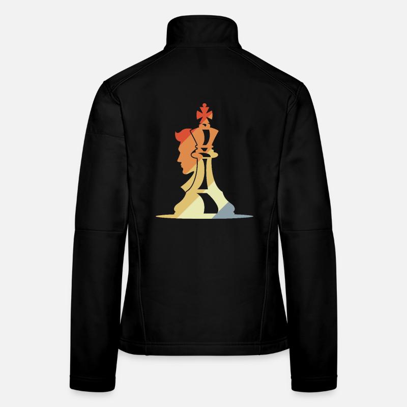Chess Player Sketch Retro Women's Softshell Jacket