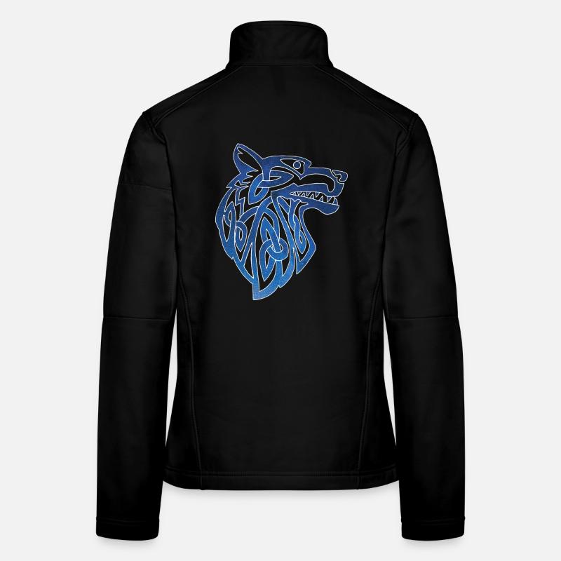 Wikingerwolf und Sternenhimmel Frauen Softshelljacke