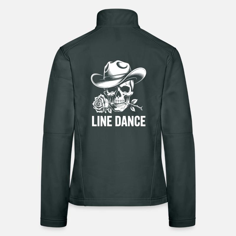 Line Dance Skull with Rose Women's Softshell Jacket