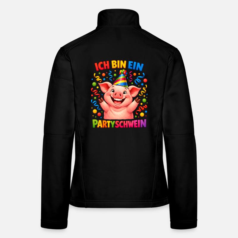 Fête costumée de cochon, Carnaval, Carnaval, célèbre Coloré Veste en tissu softshell Femme