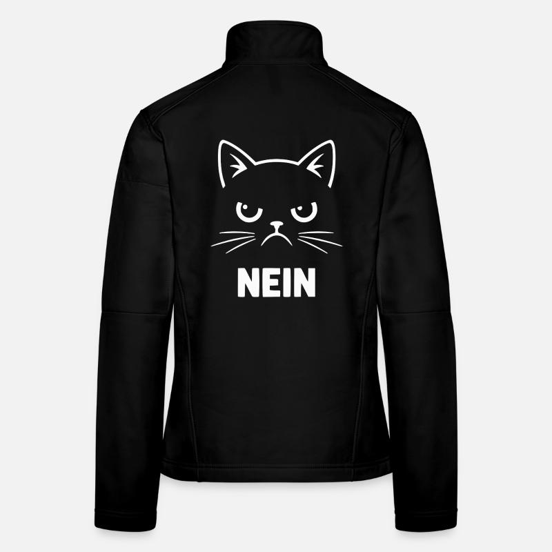 Nein Katzenkopf Illustration Frauen Softshelljacke