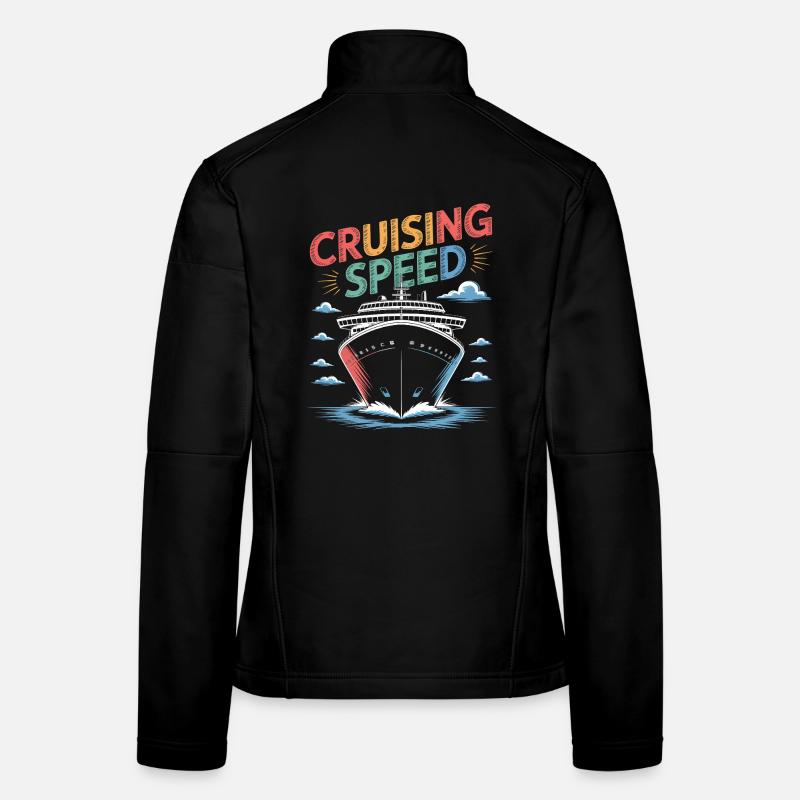 Impression d’un navire de croisière de croisière rapide Veste en tissu softshell Femme