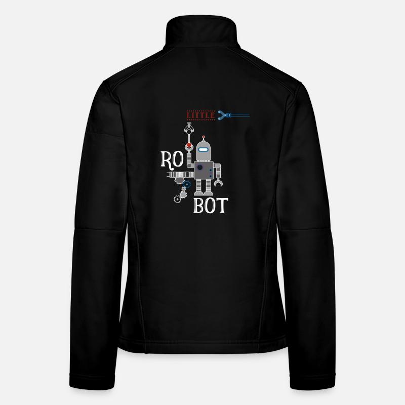 petite machine robot rétro illu amusant Humour Auto Veste en tissu softshell Femme