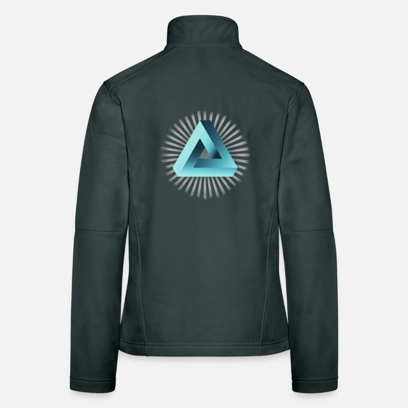 Illusion Illuminati Optical Illusion Nerd Skate Women's Softshell Jacket
