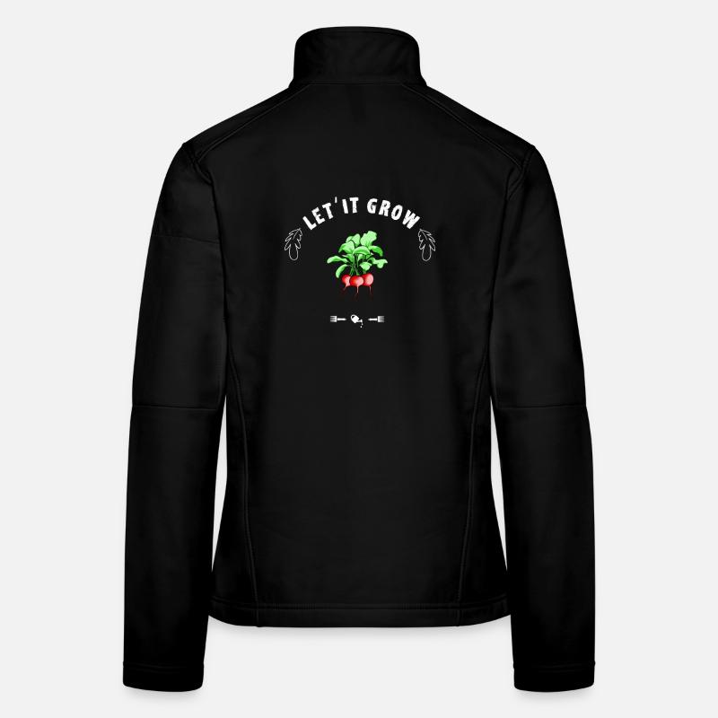 Lass Es Wachsen Radieschen Pflanze Bauer Markt Bio - Frauen Softshelljacke - Schwarz