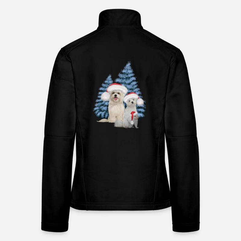 Weihnachtsnetter Hund mit Eichhörnchen Frauen Softshelljacke