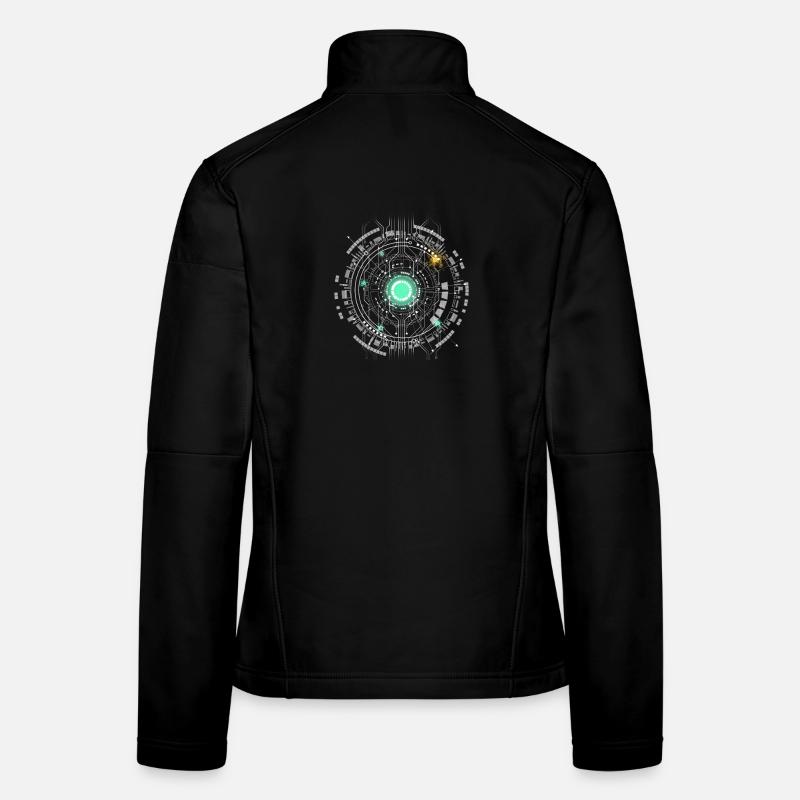 nerd CPU core ordinateur code pc carte spatiale Veste en tissu softshell Femme