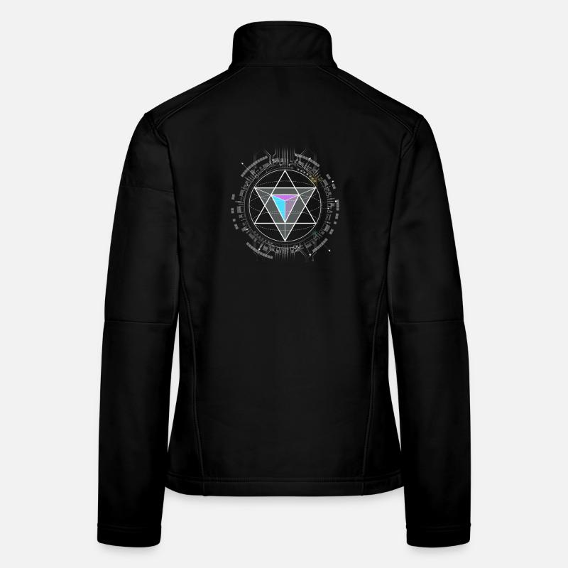nerd cpu pyramide illuminati jeu wow hacker code Veste en tissu softshell Femme