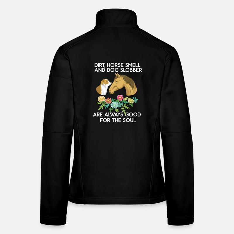 Cadeau d'amant de chien de cheval de chien Veste en tissu softshell Femme