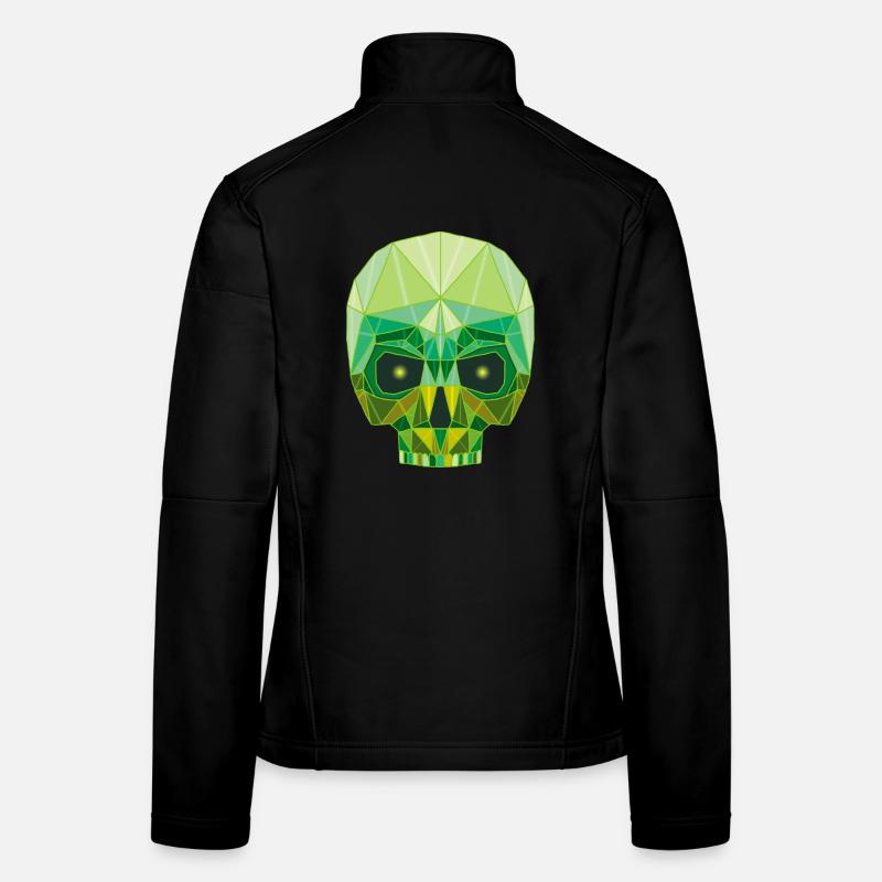 Emerald skull and crosses Women's Softshell Jacket