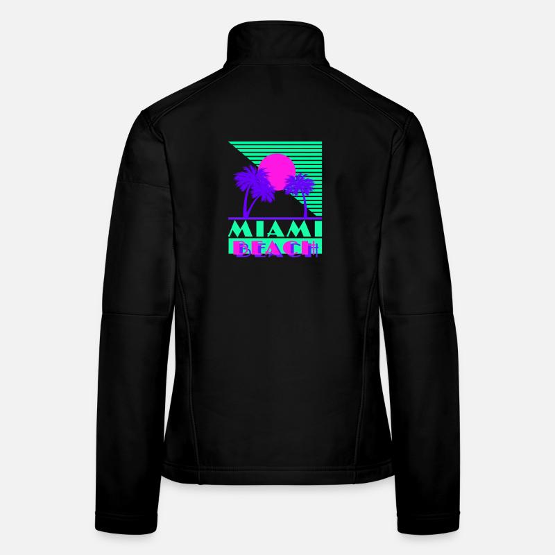 Miami Beach Green - Frauen Softshelljacke - Schwarz