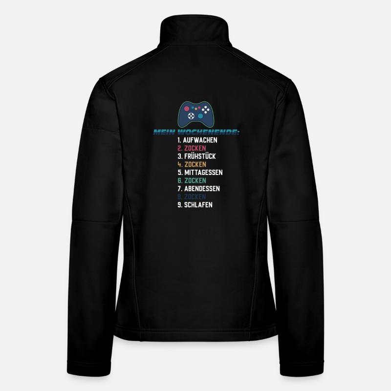Mein Wochenende Zocken Gaming Liste Controller Frauen Softshelljacke