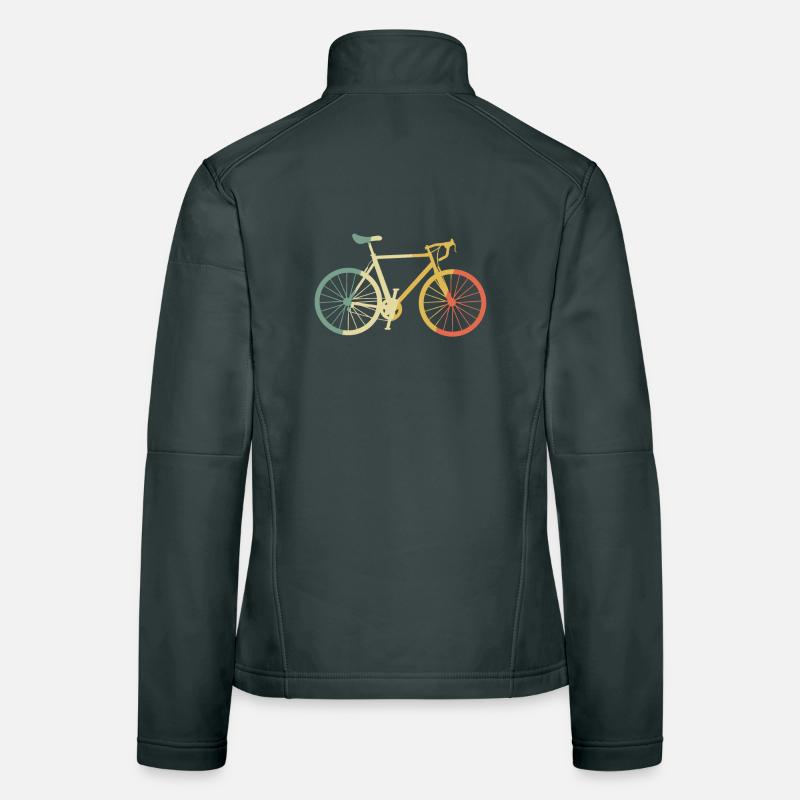 Vélo de course vélo retro multicolore cadeau Veste en tissu softshell Femme