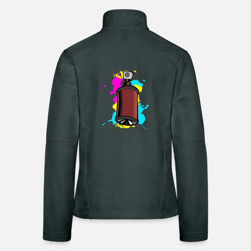 Spray de sommeil coloré avec design graffiti Veste en tissu softshell Femme