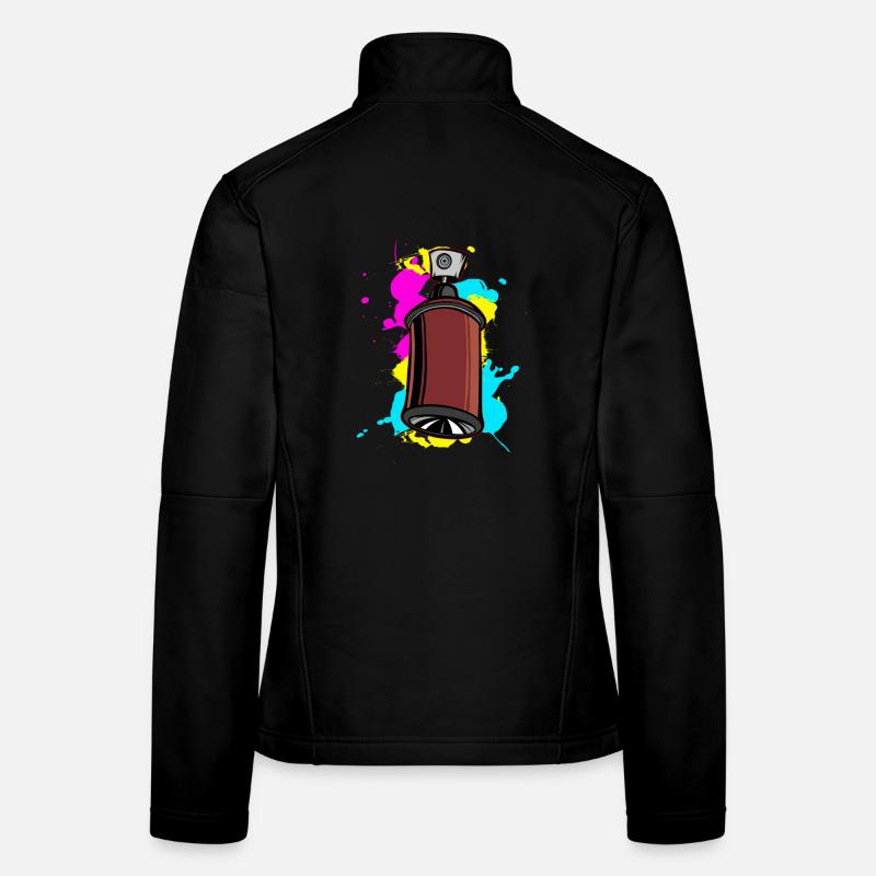 Bunter Schalfspray mit Graffiti-Design Frauen Softshelljacke