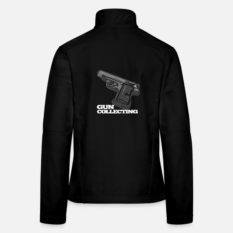 Design pistolet avec motif de texte Veste en tissu softshell Femme