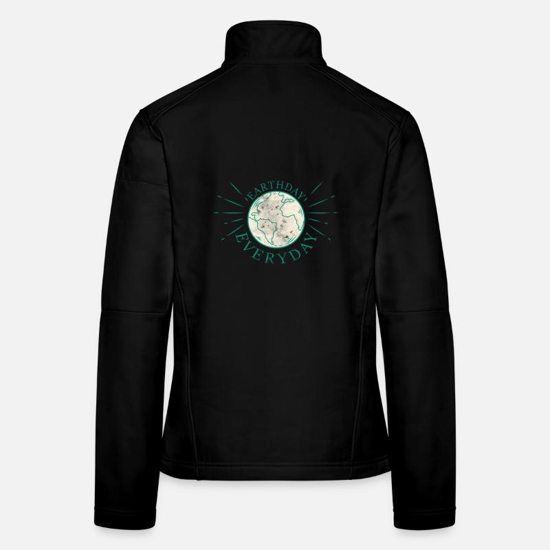 Earth globe with eco-friendly slogan Women's Softshell Jacket