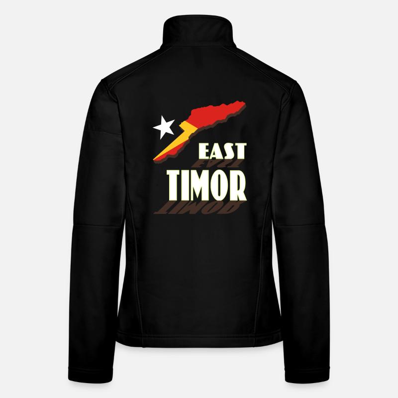 Karte von Osttimor mit dynamischem Schriftzug Frauen Softshelljacke