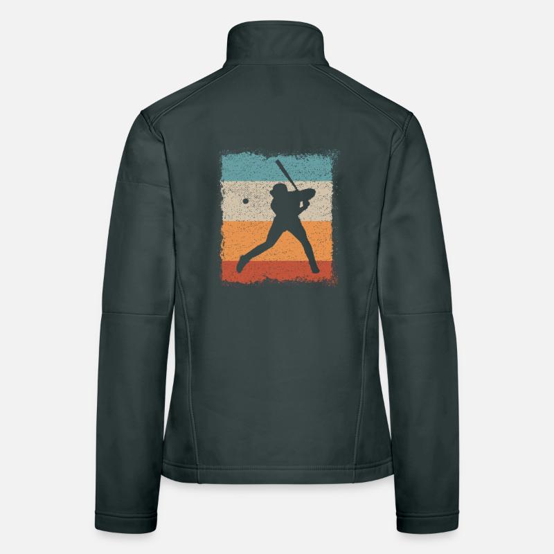 Baseball Baseball Player Baseball Bat Women's Softshell Jacket