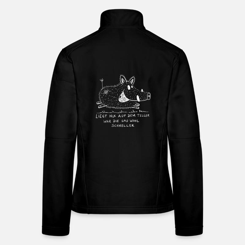 Kleines Wildschwein mit Spruch I Jäger Frauen Softshelljacke
