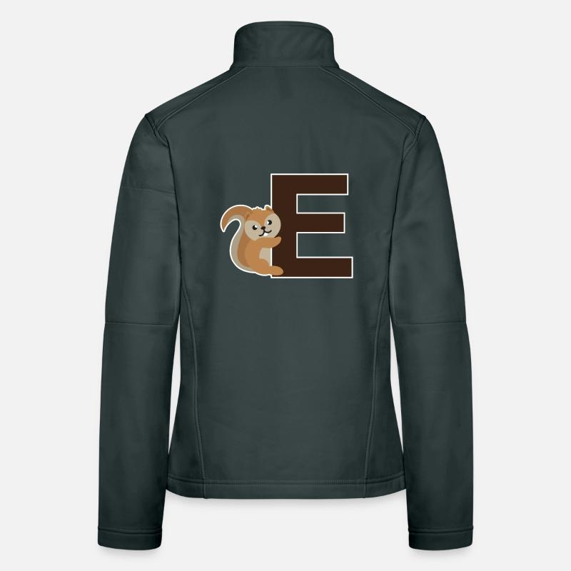 Un E comme l'écureuil qui pend sur le E Veste en tissu softshell Femme