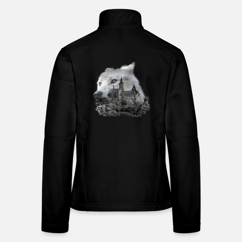Wolf, Wolfskopf und der Harz - Frauen Softshelljacke - Schwarz