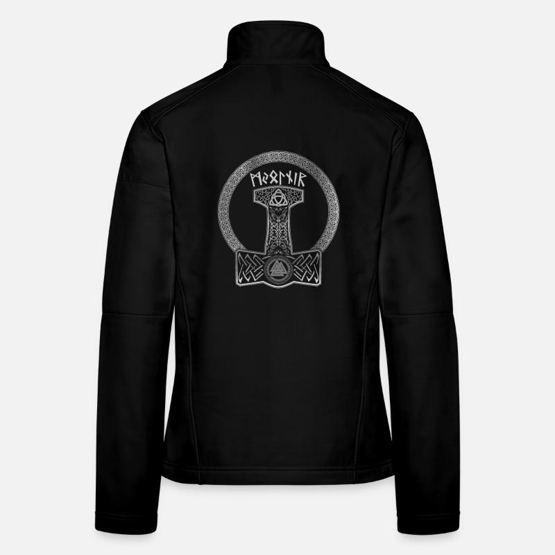 Mjolnir Viking Thor Hammer Runes Celtic Knots Women's Softshell Jacket